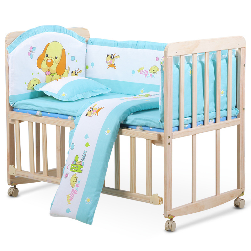 Factory wholesale Wood crib multi-function Newborn bb Crib Cradle baby On behalf of
