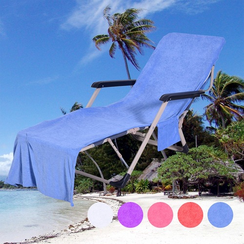 Cross-border hot selling wish microfiber beach chair cover lounge chair towel beach towel double layer 650g