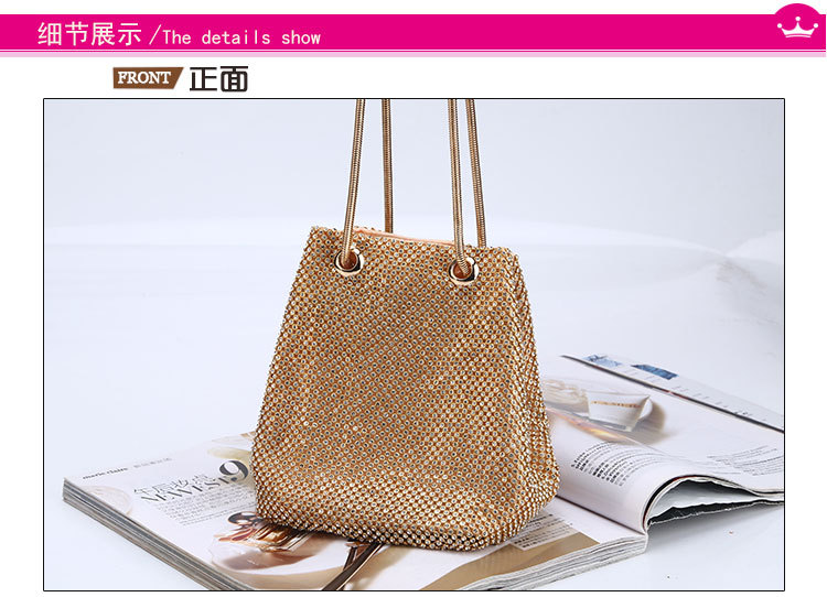 Portable Dinner Bag Diamond-studded Evening Bag Clutch Multi-function Portable Dinner Bag display picture 2