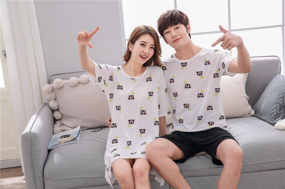 Cute Casual Style Short Sleeves Round Collar Polyester Lover’s Clothes Pajamas display picture 18
