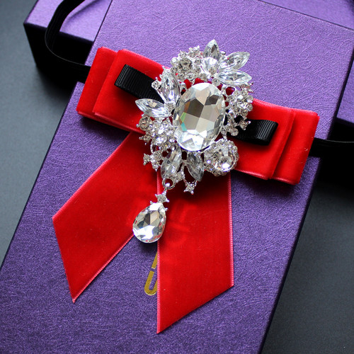 Men's suit collar, formal shirt, tie, wedding banquet collar accessories, rhinestone bow tie