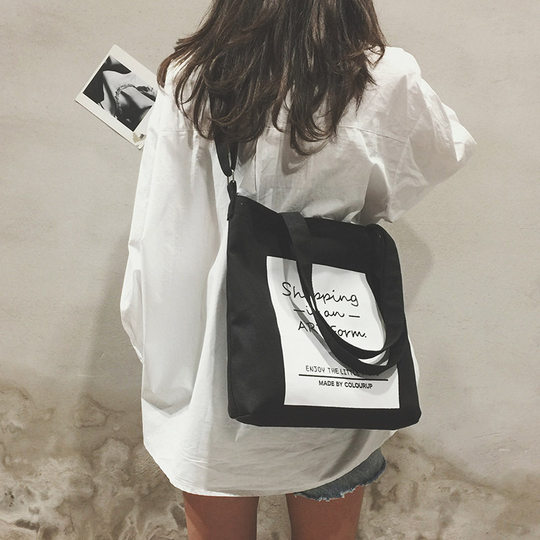 2023 New Arrival Canvas Shoulder Bag Female Student Korean Style Crossbody Bag Canvas Women's Bag Harajuku Simple Shoulder Bag
