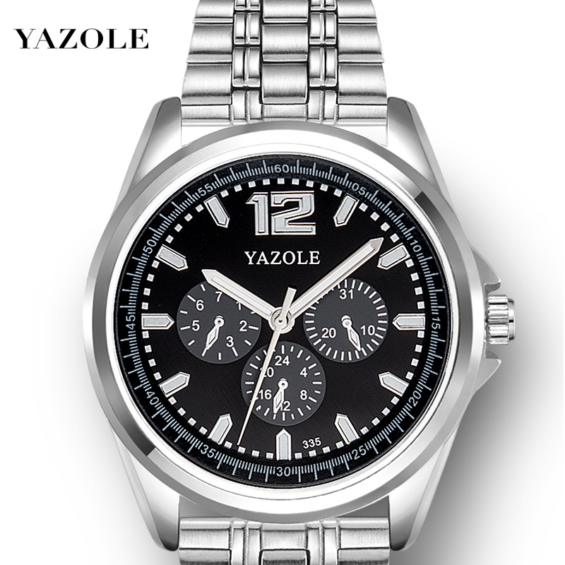 Yazole335quartz Male Business Non-mechanical Glow-in-the-dark Gift Watch Belt Men's Quartz Watch Personality