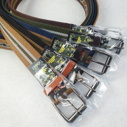Men's canvas belt pin buckle extended multi-eye thickened cloth belt denim youth belt widening manufacturer