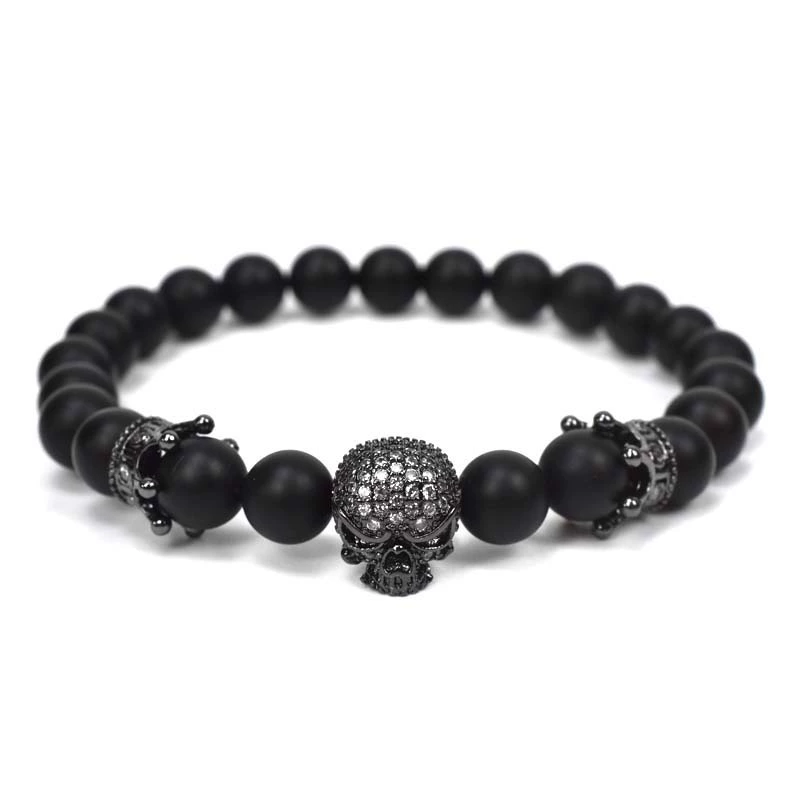 Organic agate fashionable beaded bracelet, European style, micro incrustation