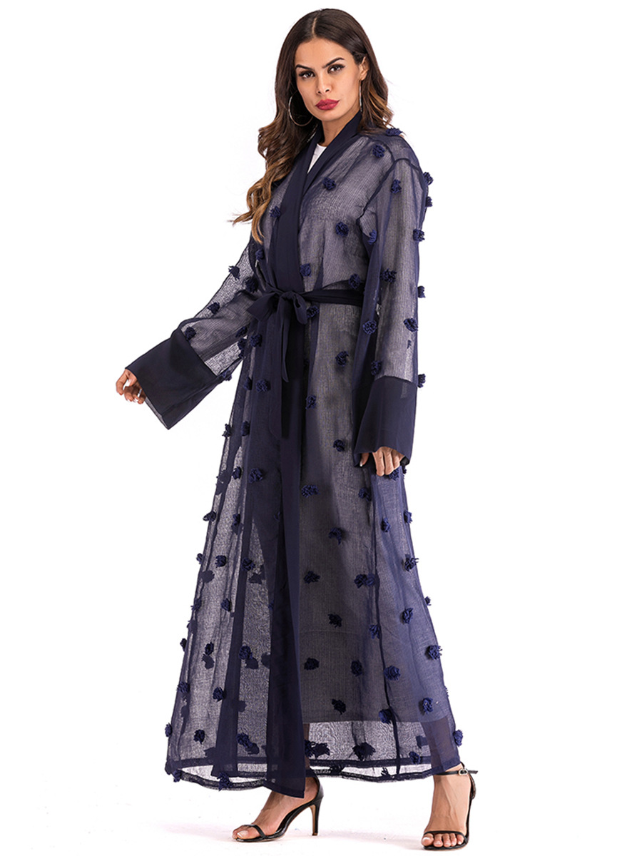 Title 5, Kadınlar için 3D Çiçek Örgü Gevşek Dantel Uzun ...