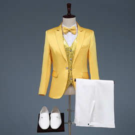 2022新款男士西服套装修身大合唱服装演出礼服时尚休闲简约