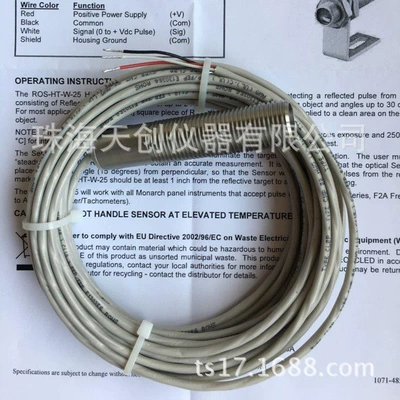 ROS-HT-W-25 High Temperature Photoelectric Speed Sensor American MONARCH High Temperature Photoelectric Sensor (tachometer)
