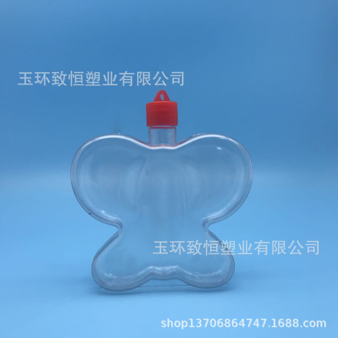 厂家定制生产 PVC彩沙瓶 儿童彩沙画玩具 蝴蝶型沙瓶80m