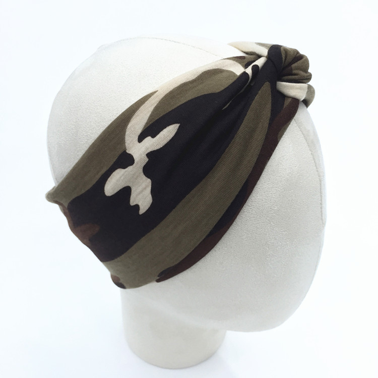 日韩欧美潮流复古迷彩交叉发带吸汗气质运动头带弹力头饰时尚发饰