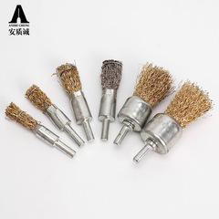 Steel wire brush, stainless steel wire grinding head for polishing, rust removal and deburring, electric grinding wheel brush with handle, 6mm handle