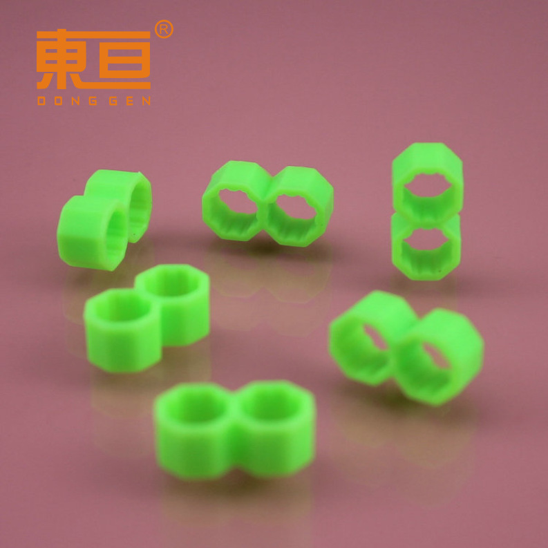 BJ1897绿 双联八角 配合十道杆可以插扣8个角度 科技积木零件