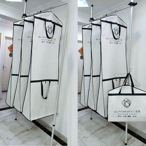 Wedding dust cover, dust cover, wedding dress dual-use handbag, widened and thickened double-sided non-woven fabric with logo printing