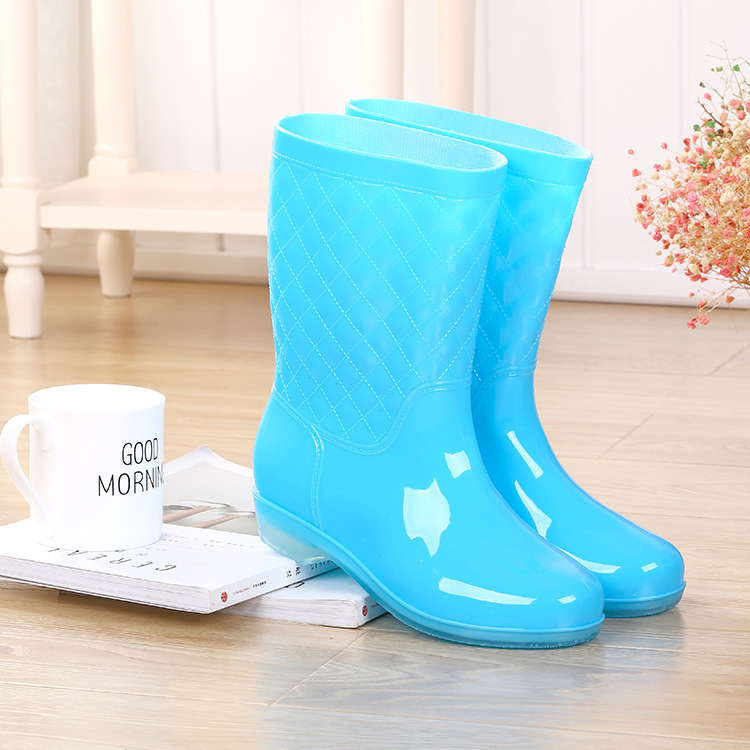 厂家批发时尚带闪中筒女式雨鞋防滑耐磨防水雨靴女PVC女士水鞋