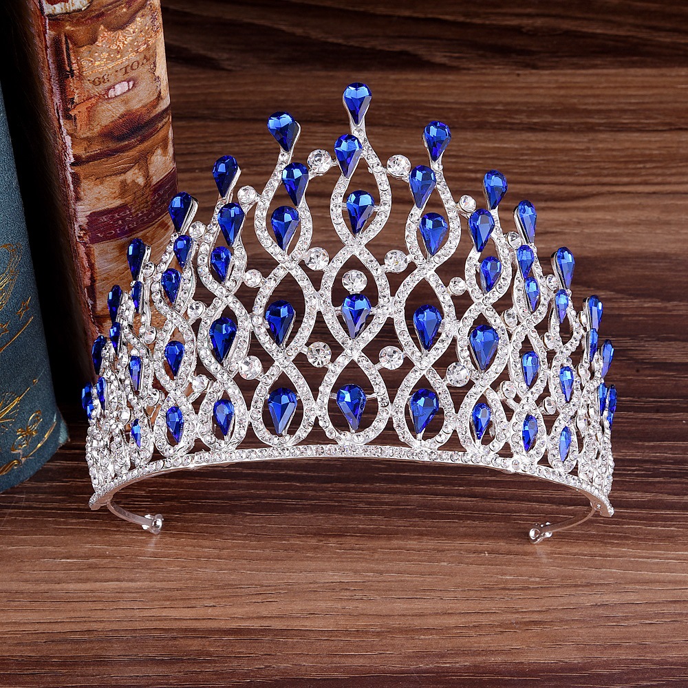 460g Weight Crown Hair Accessories Type Rhinestones Inlay Material 1 Piece Quantity Daily Occasion Alloy Material Water Droplets Pattern Women'S Gender Inlay Design Fashion Style Fashion Water Droplets Alloy Inlay Rhinestones Crown 1 Piece 2