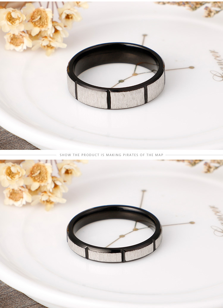 Couple Gender New Jewelry Stainless Steel Black Sand Surface Ring Couple Ring Wholesale