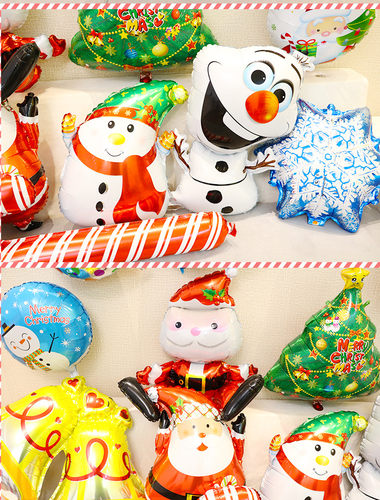 Christmas Christmas Tree Santa Claus Snowman Aluminum Film Party Balloons display picture 2