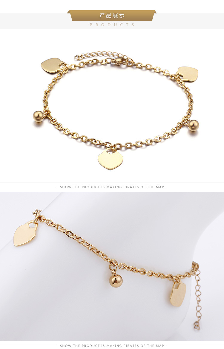 Heart-shaped anklet Japan and South Korea trend anklet personality student jewelry ankle chain