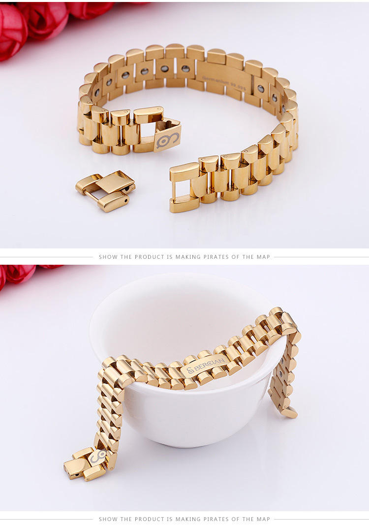 Simple Style Geometric Titanium Steel 18K Gold Plated No Inlaid Bracelets In Bulk display picture 3