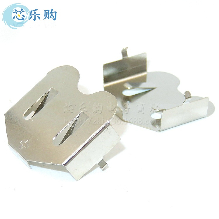 CR2450电池座 3V 纽扣电池弹片 五金片电池扣2450-BK5033磷铜