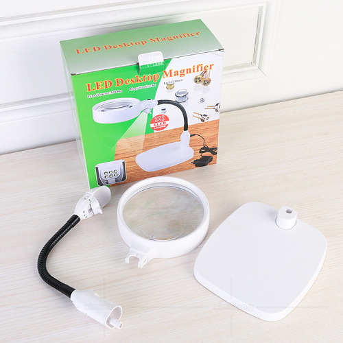 10 times 120mm 6 LED lights plug-in maintenance reading identification lighting workshop work desk lamp magnifying glass