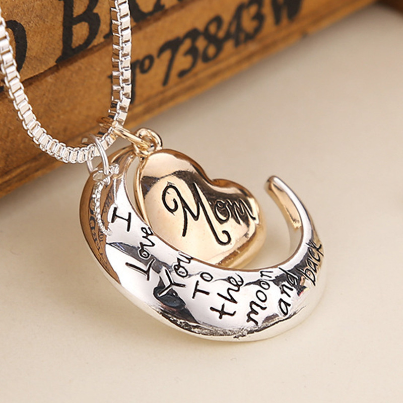 Croix-frontière Vente Chaude Accessoires Européen Et Américain Populaire Ornement Amour Pendentif Je T'aime Maman Chandail Chaîne Collier display picture 1