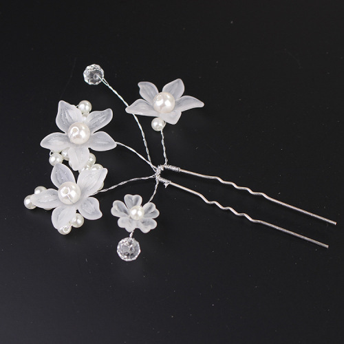 Korean-style pearl bridal tiara, updo white hair plug wedding accessories small hairpin wedding accessories styling headpiece