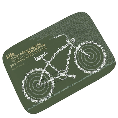Air Bag Retro Nostalgic Bicycle Printed Carpet Floor Mat Flannel Distinctive Creative Door Mat Absorbent Non-slip (Avtomobil döşəmə paspasları) - green-bicycle-floor-mat-4060cm