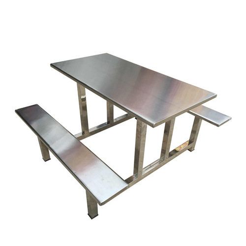 Stainless Steel Quick-Assembly Dining Tables for School, Factory, and Employee Cafeterias—Integrated Canteen & Restaurant Tables with Fiberglass Chairs and Tabletops