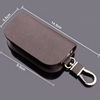 Leather car keys with zipper, universal cute key bag handmade, South Korea
