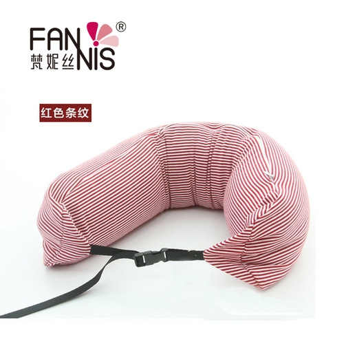 Comfortable and Breathable Striped U-shaped Pillow Neck Pillow Nape Support Foam Pellet Nap Pillow Dropshipping
