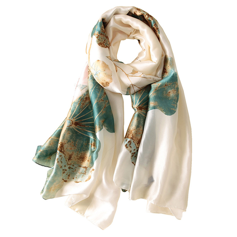 Floral Elegant High-End Faux Silk Scarf 1