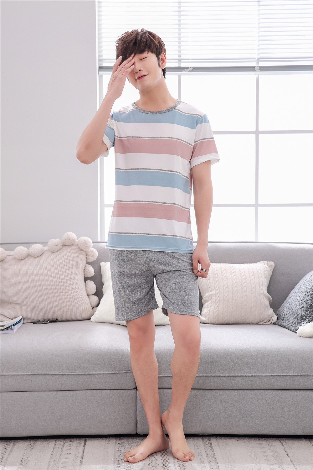 Cute Casual Style Short Sleeves Round Collar Polyester Lover’s Clothes Pajamas display picture 41