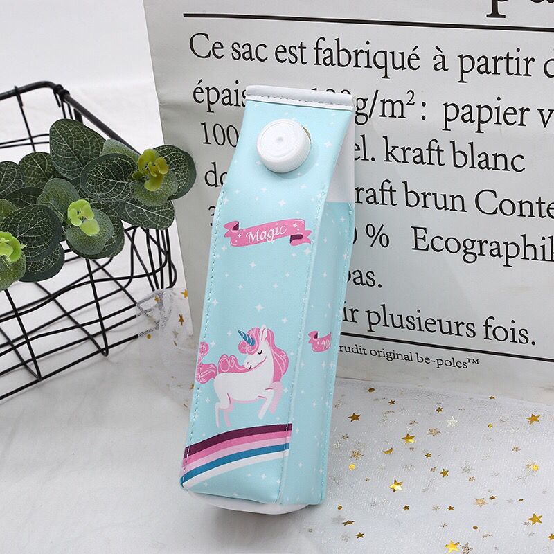 Transfronterizo especial unicornio bolsa de bolígrafo divertido regalo creativo caja de leche de dibujos animados bolsa de bolígrafo papelería creativa almacenamiento detail image 12