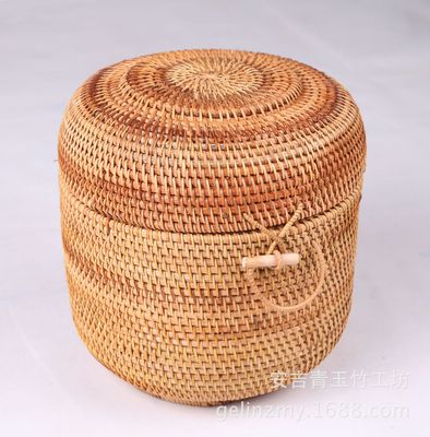 藤编收纳筐收纳篮茶叶包装盒七子筒越南进口源头好货一手货源|ru