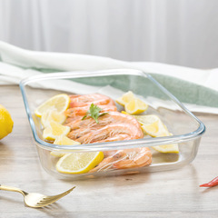 耐熱玻璃魚盤烤盤家用大容量玻璃盤焗飯盤烘焙微波爐烤箱