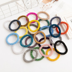 韓版簡約個性水晶發圈ins網紅森系閨蜜女士扎馬尾皮筋手鍊兩用