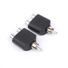1/2 RCA Phono Male to Dual RCA Female AV Adapter Plug