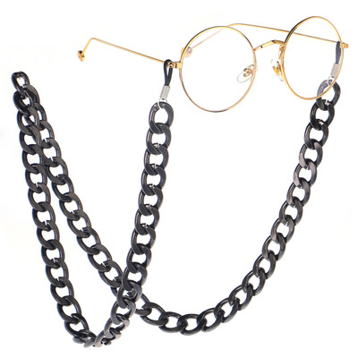 Best Sellers fashion Simplicity Color retention Do not fade Black and silver Coarse Glasses Strap Metal Eyewear chain non-slip