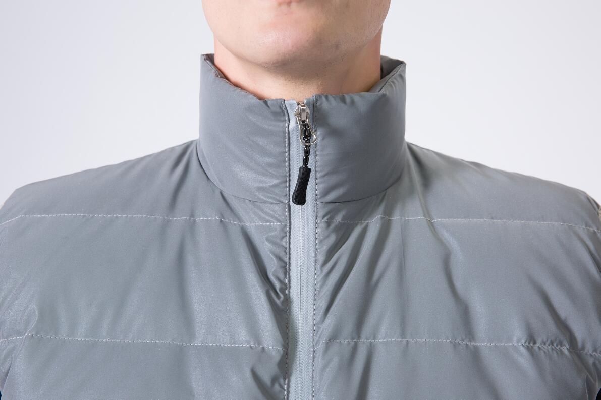 Abbigliamento da uomo invernale riflettente bianco anatra gilet di seta e cotone gilet caldo per sport all'aria aperta_voghion.com