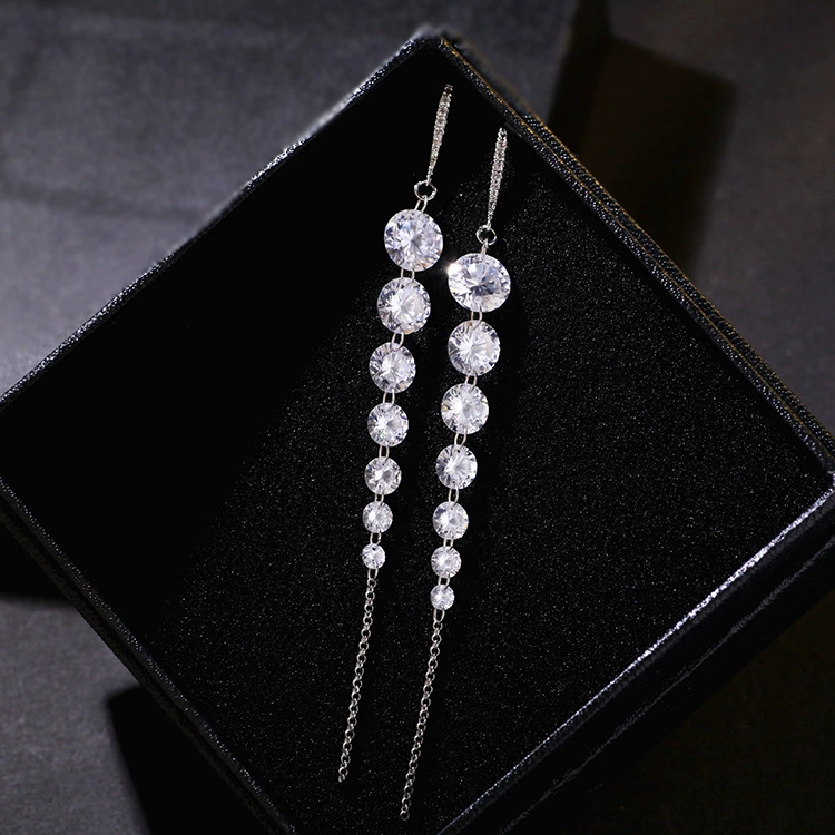 Серьги, длинный подвес с кисточками, 925 проба серебро
