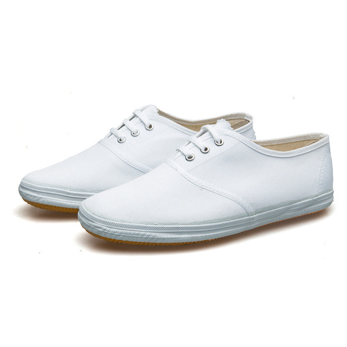 Wholesale Student Canvas Shoes White Sneakers Lace-up Small Cloth Shoes Dance Dancing Men's and Women's White Sneakers 