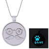 Cross -border e -commerce explosion jewelry LOVE small feet night light necklace single -sided beard QQ chat emoji necklace