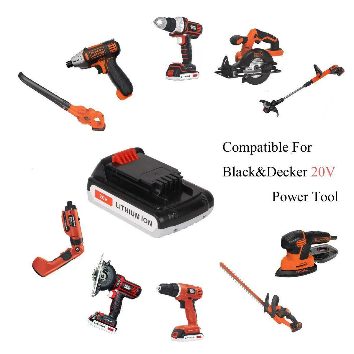Подходящий для литиевой батареи Black & Decker 100/20V LBXR20 LB20 LXB2040