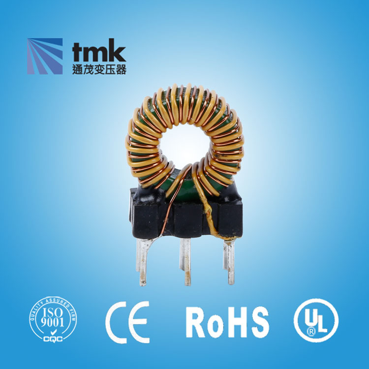 绿色锰镜磁环双绕组共模电感线圈滤波器有底座