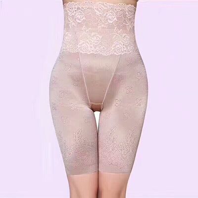 高腰无痕收腹提臀裤 腰部蕾丝花边款打底塑身裤|ms
