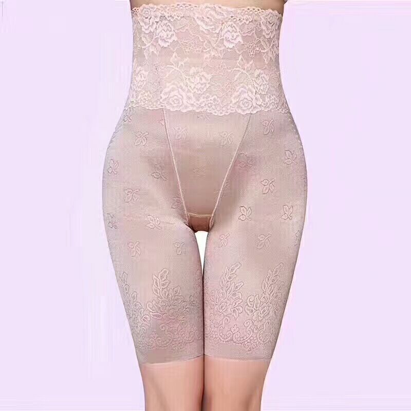 高腰无痕收腹提臀裤 腰部蕾丝花边款打底塑身裤|ms