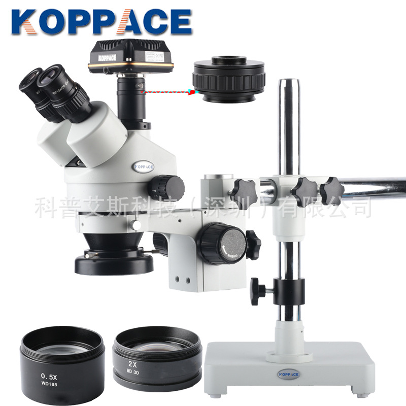 厂家销售单臂显微镜3.5X-90X三目立体显微镜1000万像素USB3.0相机