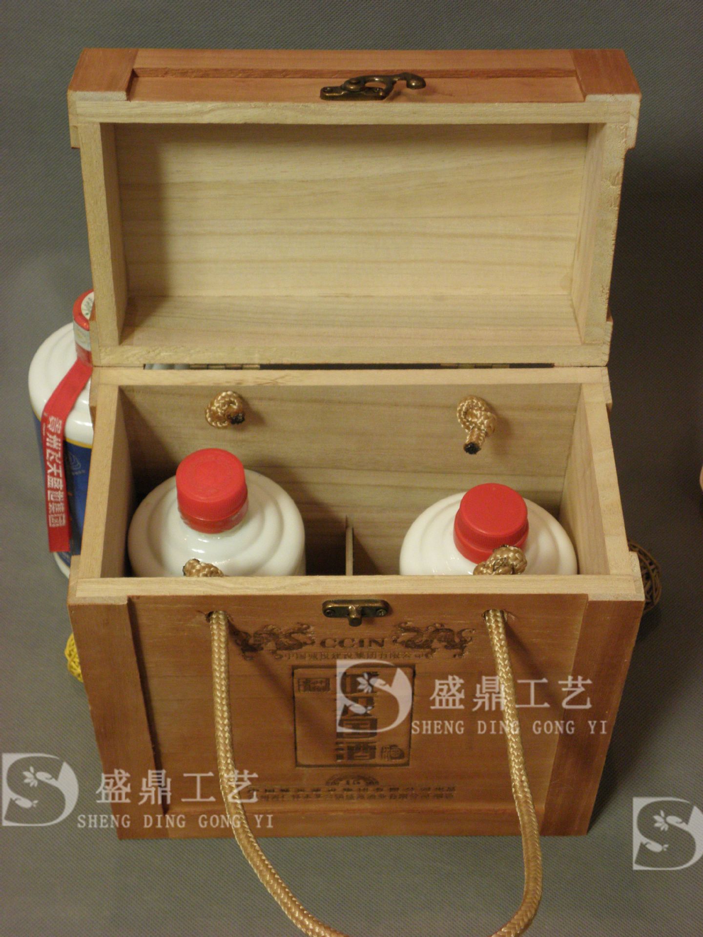 白酒木盒 2瓶装木质白酒盒 二斤装酒盒 瓶复古一斤瓶木盒