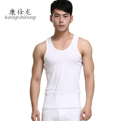 男士背心纯棉罗纹健美工字背心夏季圆领舒适全棉休闲打底衫3件装